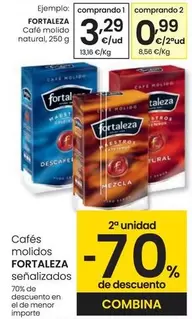 Oferta de Fortaleza - Café Molido Natural por 3,29€ en Eroski