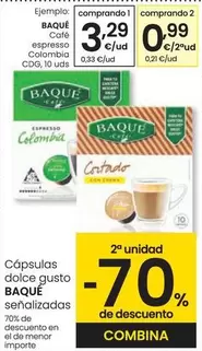 Oferta de Baque - Café Espresso Colomba CDG por 3,29€ en Eroski