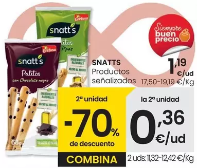 Oferta de Snatt's - Productos Señalizados por 1,19€ en Eroski