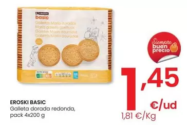 Oferta de Eroski Basic - Galleta Dorada Redonda por 1,45€ en Eroski