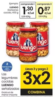 Oferta de Luengo - Garbanzo Cocido por 1,3€ en Eroski