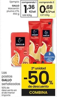 Oferta de Gallo - Macarrón Pluma N°6 por 1,36€ en Eroski