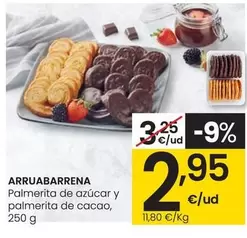 Oferta de Arruabarrena - Palmerita De Azucar Y Palmerita De Cacao por 2,95€ en Eroski