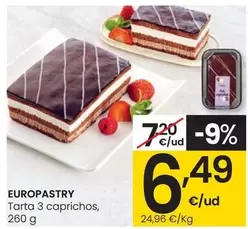 Oferta de Europastry - Tarta 3 Caprichos por 6,49€ en Eroski