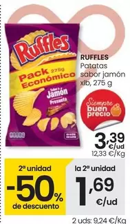 Oferta de Ruffles - Patatas Sabor Jamón Xlb por 3,39€ en Eroski