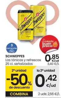 Oferta de Schweppes - Las Tónicas Y Refrescos por 0,85€ en Eroski