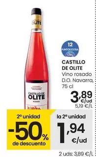 Oferta de Castillo De Olite - Vino Rosado D.O. Navarra por 3,89€ en Eroski