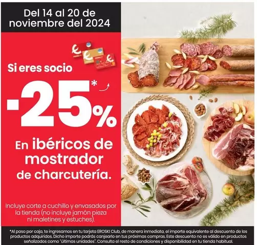 Oferta de En Ibéricos De Mostrador De Charcutería en Eroski