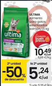 Oferta de Ultima - Alimento Para Gatos Esterilizados Salmón por 10,49€ en Eroski