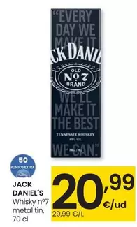 Oferta de Jack Daniel's - Whisky N°7 Metal Tin por 20,99€ en Eroski