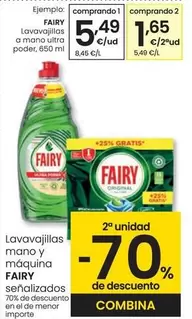 Oferta de Fairy - Lavavajillas A Mano Ultra Poder por 5,49€ en Eroski