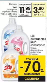 Oferta de Skip - Detergente Líquido Ultimate Máxima Eficacia por 11,99€ en Eroski