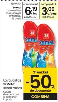 Oferta de Somat - Lavavajillas Máquina Gel Antigrasa por 6,19€ en Eroski