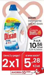 Oferta de Dixan - Detergente Gel por 10,56€ en Eroski