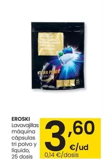 Oferta de Eroski - Lavavajillas Máquina Cápsulas Tri Polvo Y Líquido por 3,6€ en Eroski