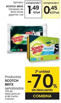 Oferta de Scotch-Brite - Estropajo De Fibra Verde Gigante por 1,49€ en Eroski