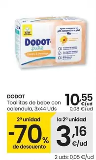 Oferta de Dodot - Toallitas De Bebe Con Calendula por 10,55€ en Eroski