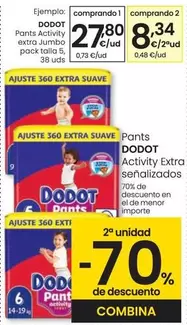 Oferta de Dodot - Pants Activity Extra Jumbo Pack Talla 5 por 27,8€ en Eroski