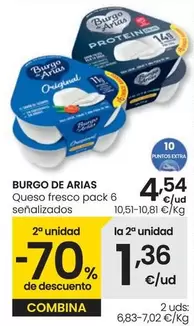 Oferta de Burgo De Arias - Queso Fresco Pack 6 Senalizados por 4,54€ en Eroski