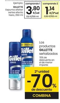 Oferta de Gillette - Espuma Afeitar Series Efecto Hielo por 3,8€ en Eroski