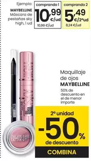 Oferta de Maybelline - Máscara De Pestañas Sky High por 10,99€ en Eroski