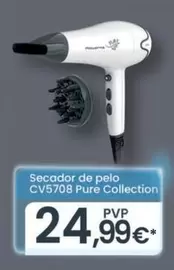 Oferta de Rowenta - Secador De Pelo CV5708 Pure Collection por 24,99€ en Eroski