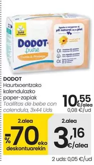 Oferta de Dodot - Toallitas De Bebe Con Calendula por 10,55€ en Eroski