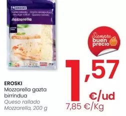 Oferta de Eroski - Queso Rallado Mozzarella por 1,57€ en Eroski