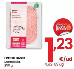 Oferta de Eroski Basic - Mortadela por 1,23€ en Eroski