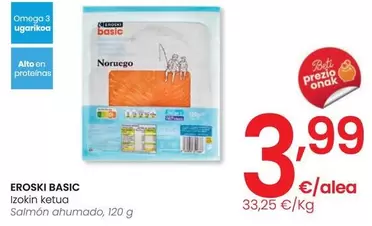 Oferta de Eroski Basic - Salmón Ahumado por 3,99€ en Eroski