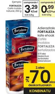 Oferta de Fortaleza - Café Molido Natural por 3,29€ en Eroski