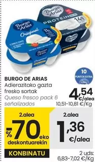 Oferta de Burgo De Arias - Queso Fresco por 4,54€ en Eroski