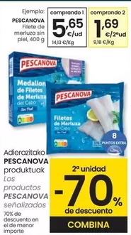 Oferta de Pescanova - Filete De Merluza Sin Piel por 5,65€ en Eroski