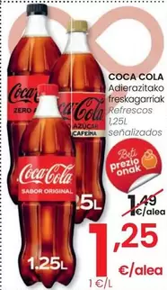 Oferta de Coca-Cola - Refrescos por 1,25€ en Eroski