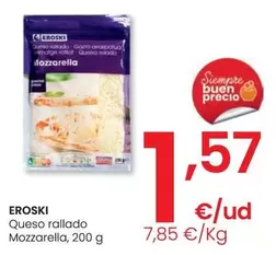 Oferta de Eroski - Queso Rallado Mozzarella por 1,57€ en Eroski