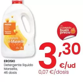 Oferta de Eroski - Detergente Líquido Marsella por 3,3€ en Eroski