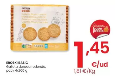 Oferta de Eroski Basic - Galleta Dorada Redonda por 1,45€ en Eroski