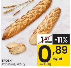 Oferta de Eroski - Pan Paris por 0,89€ en Eroski