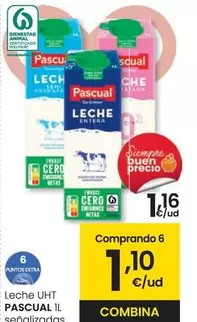 Oferta de Pascual - Leche UHT por 1,16€ en Eroski