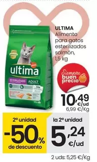 Oferta de Ultima - Alimento Para Gatos Esterilizados Salmon por 10,49€ en Eroski