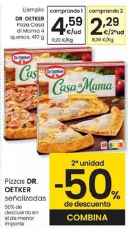 Oferta de Dr Oetker - Pizza Casa Di Mama 4 Quesos por 4,59€ en Eroski