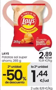 Oferta de Lay'S - Patatas Sal Super Ahorro por 2,89€ en Eroski