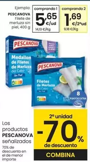 Oferta de Pescanova - Filete De Merluza Sin Piel por 5,65€ en Eroski