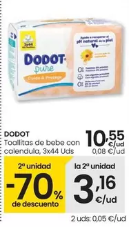 Oferta de Dodot - Toallitas De Bebe Con Calendula por 10,55€ en Eroski