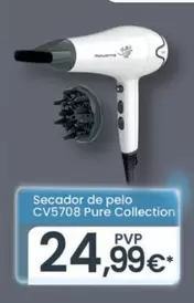 Oferta de Rowenta - Secador De Pelo CV5708 Pure Collection por 24,99€ en Eroski