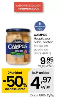 Oferta de Campos - Bonito En Aceite De Oliva por 9,95€ en Eroski