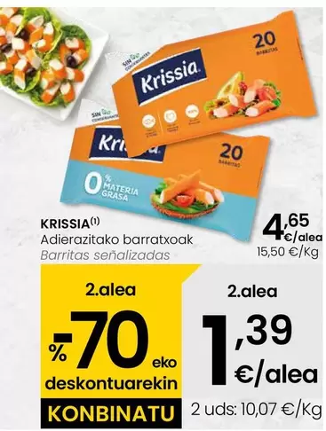 Oferta de Krissia - Barritas Señalizadas por 4,65€ en Eroski