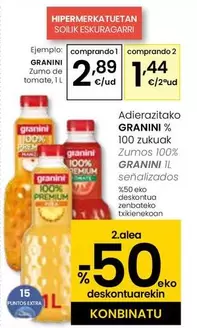 Oferta de Granini - Zumo De Tomate por 2,89€ en Eroski