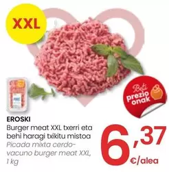 Oferta de Eroski - Picada Mixta Cerdo- Vacuno Burger Meat Xxl por 6,37€ en Eroski