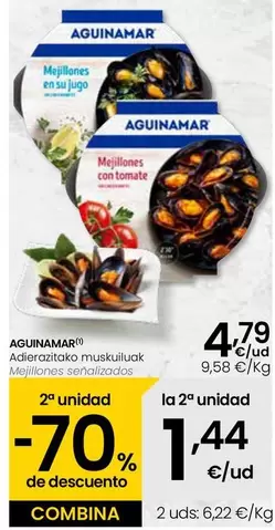 Oferta de Aguinamar - Mejillones Senalizados por 4,79€ en Eroski